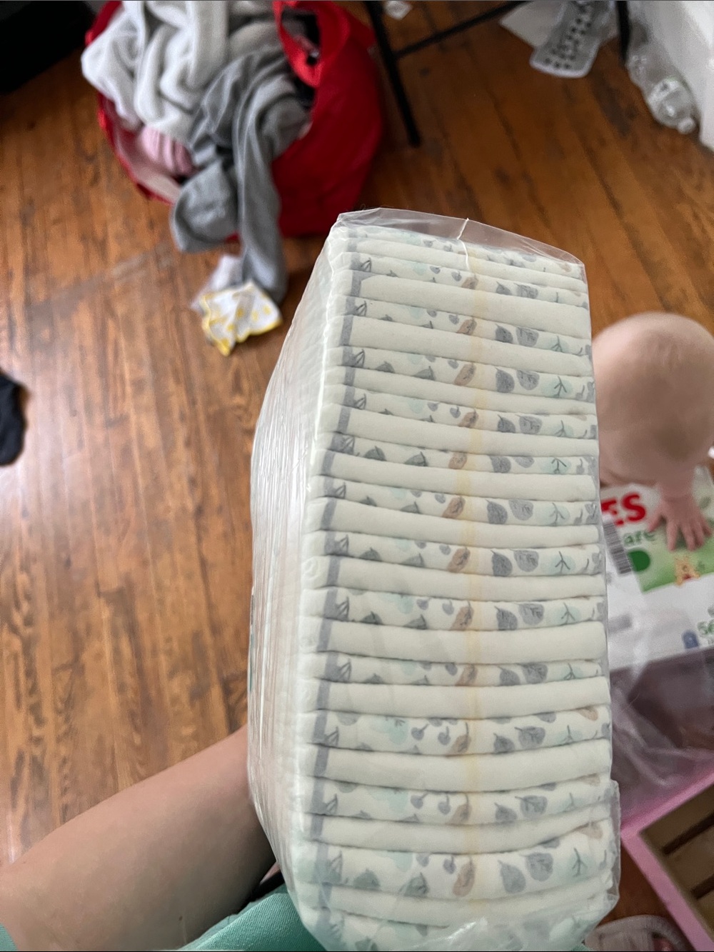 Pack of Baby Diapers - White with Grey and Pastel Prints